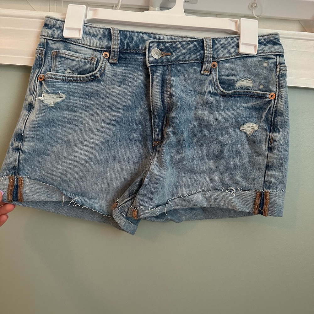 American Eagle Outfitters Blue Jean Shorts Distressed Style